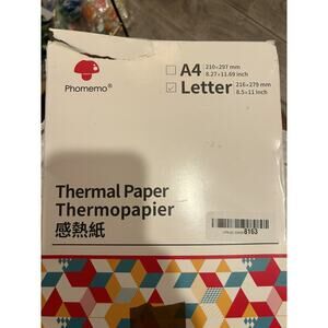 100Pcs Thermal Paper Letter Size 8.5”x11” Black on White Q22-DZ1-RMSG10-LTR